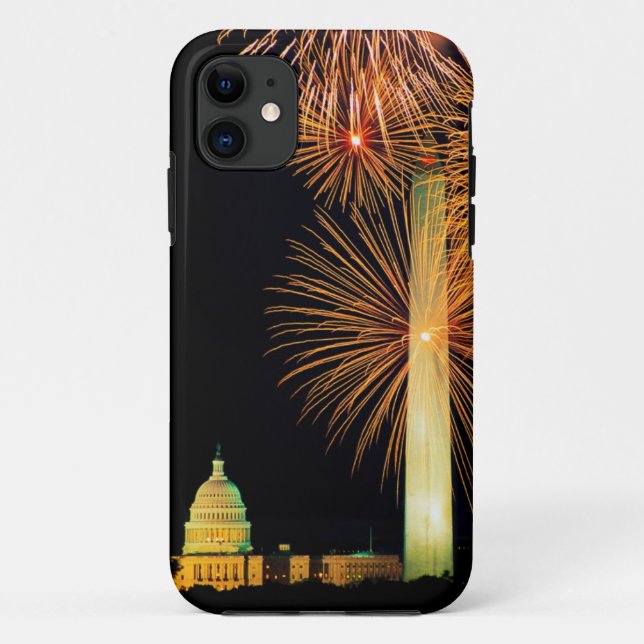 Fourth of July, Firework Display, Skyline Case-Mate iPhone Case (Back)