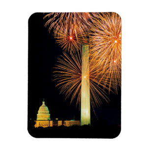 Fourth of July, Firework Display, Skyline Magnet