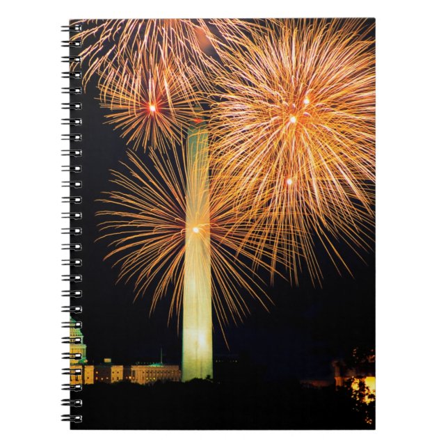Fourth of July, Firework Display, Skyline Notebook (Front)