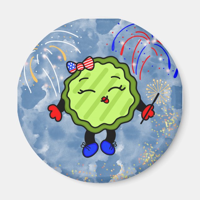 Fourth of July Firework Holiday Freedom Pickle  Magnet (Front)