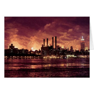 Fourth of July Fireworks behind Manhattan