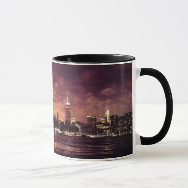 Fourth of July Fireworks behind Manhattan Mug (Right)