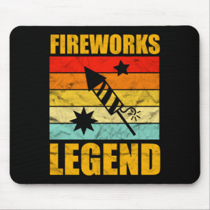 Fourth Of July Fireworks Legend Funny Independence Mouse Mat