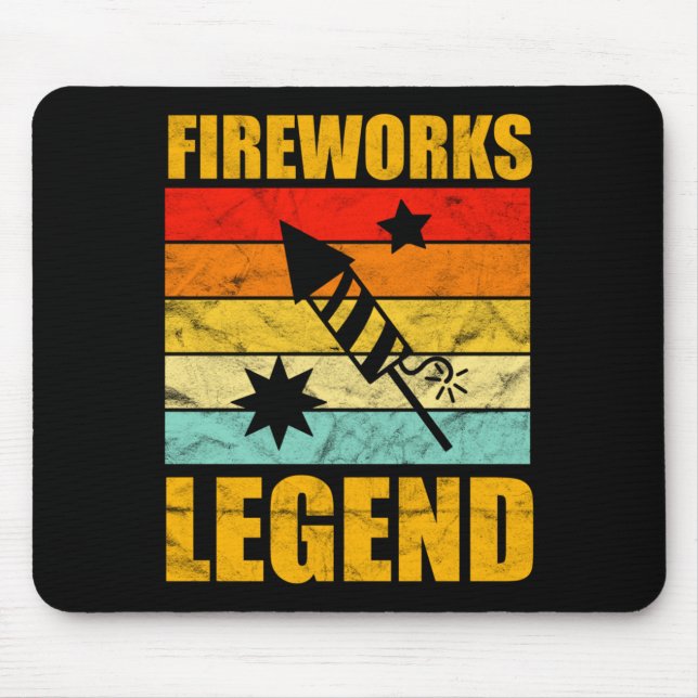 Fourth Of July Fireworks Legend Funny Independence Mouse Mat (Front)
