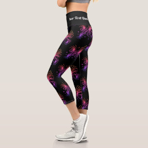 Fourth of July Fireworks Quote  Capri Leggings