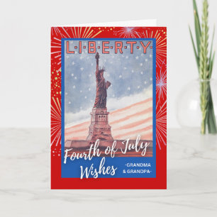 Fourth of July for Grandparents Statue of Liberty Card