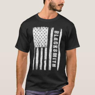 Fourth of July for Men American Flag blacksmith T-Shirt
