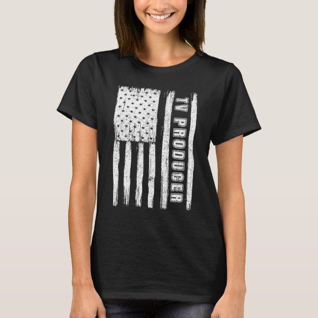 Fourth of July  for Men American Flag tv producer T-Shirt (Front)
