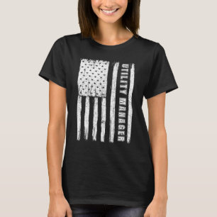 Fourth of July for Men American Flag utility mana T-Shirt