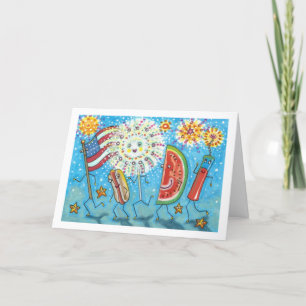 FOURTH OF JULY GANG, PARADE & FIREWORKS HOLIDAY CARD