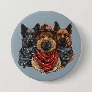 Fourth Of July German Shepherd Dogs 7.5 Cm Round Badge