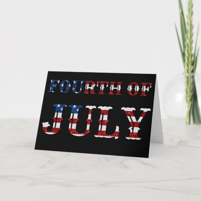Fourth Of July Glitter Card (Front)