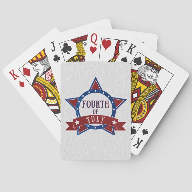 Fourth Of July Glitter Playing Cards (Back)