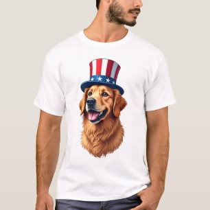 Fourth of July Golden Retriever Vintage Shirt