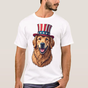 Fourth of July Golden Retriever Vintage Shirt 4