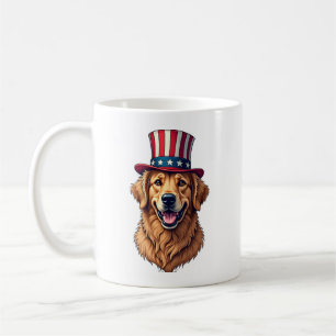 Fourth of July Golden Retriever Vintage Shirt 4 Coffee Mug
