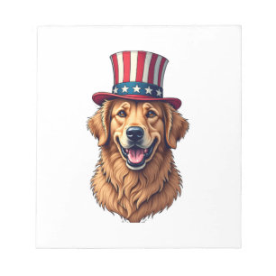 Fourth of July Golden Retriever Vintage Shirt 4 Notepad