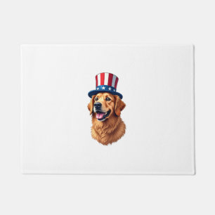 Fourth of July Golden Retriever Vintage Shirt Doormat