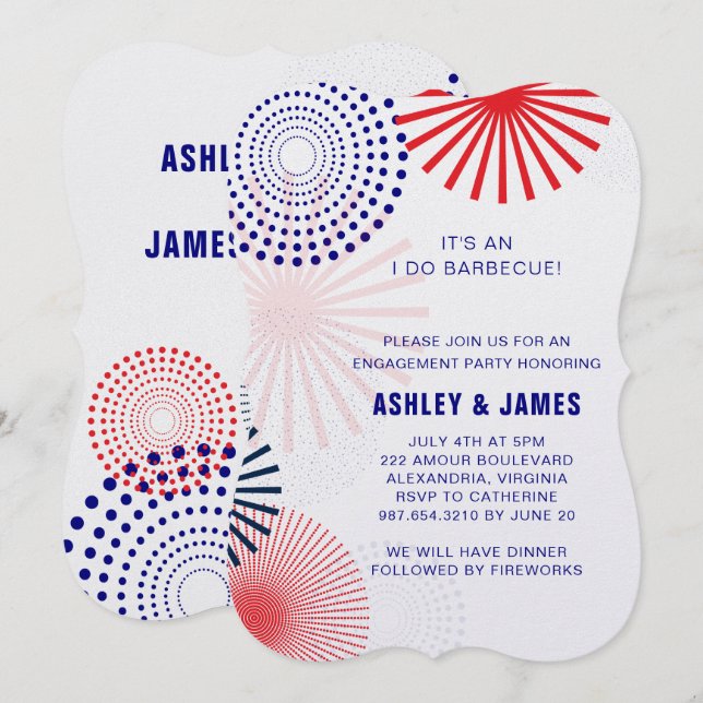 Fourth of July I Do Barbecue Engagement Invitation (Front/Back)