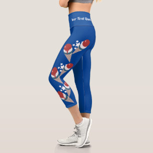 Fourth of July Icecream Quote  Capri Leggings