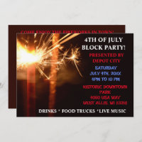 Fourth of July Independence Block Party Sparkler