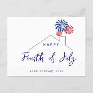 Fourth of July Independence Day Realty House Postcard