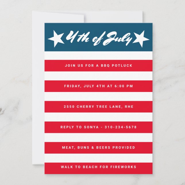 Fourth of July Invitation (Front)