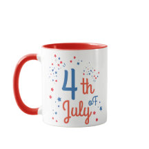 Fourth of July July 4th Mug Customised name