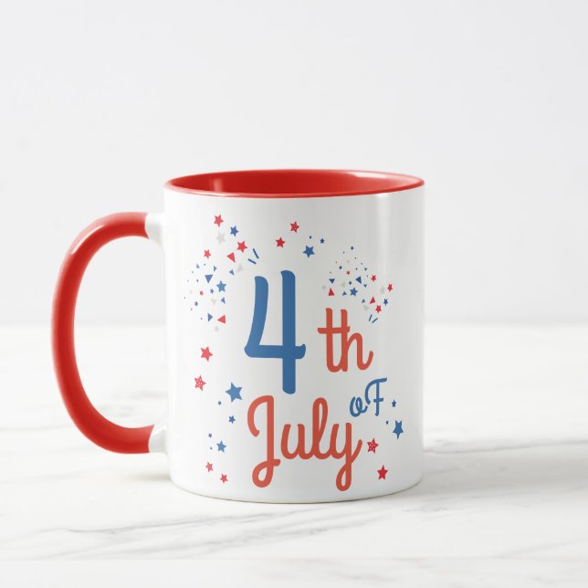 Fourth of July July 4th Mug Customised name Mug (Left)