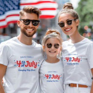 Fourth of July Matching Family Red White Blue T-Shirt