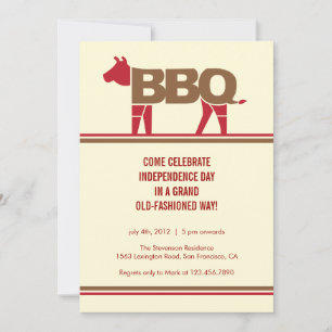 Fourth of July Modern BBQ Invitation