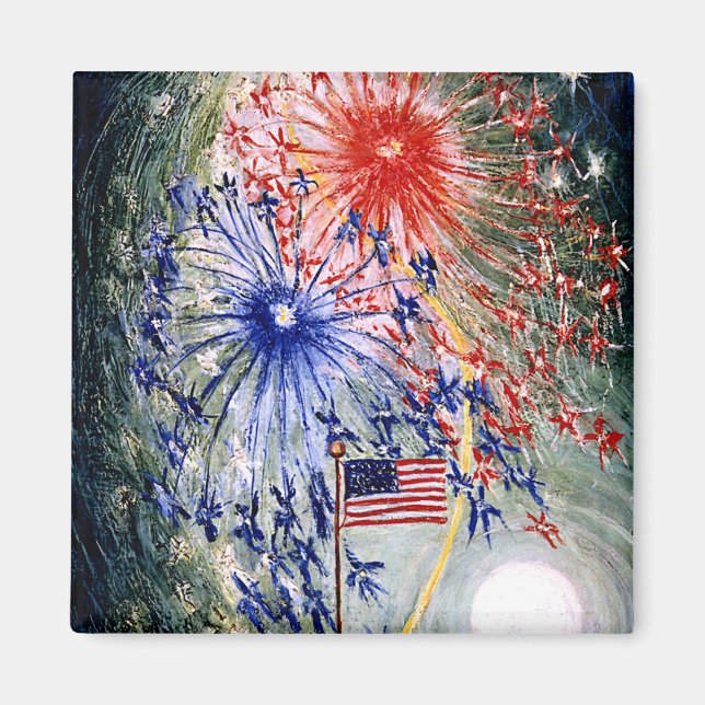 Fourth of July, Number 1, fine art painting Magnet (Front)