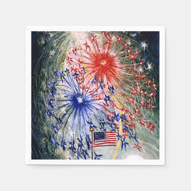 Fourth of July, Number 1, fine art painting  Napkin (Front)