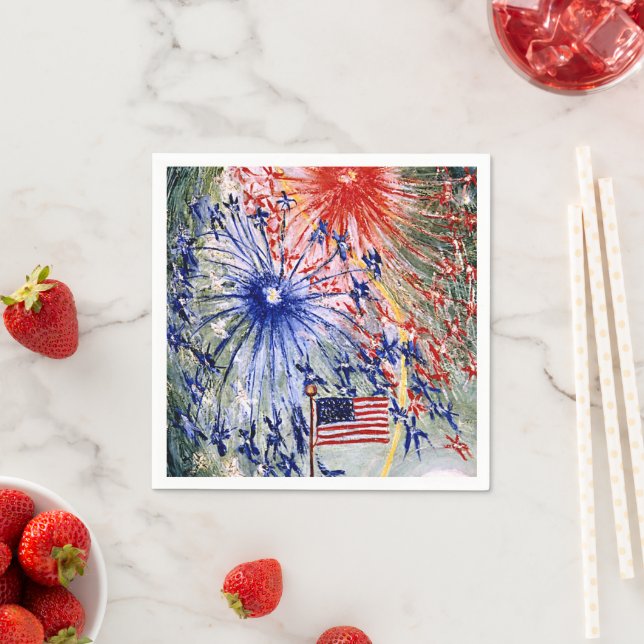 Fourth of July, Number 1, fine art painting Napkin (Insitu)