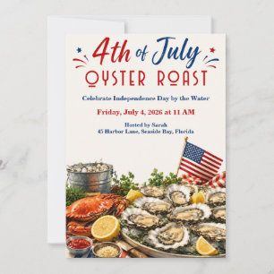 Fourth of July Oyster Roast - Coastal Seafood  Invitation