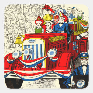 Fourth of July Parade Square Sticker