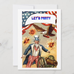 Fourth of July PARTY INVITATION ~ EZ2 CUSTOMIZE