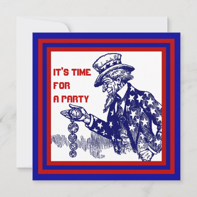 Fourth of July PARTY INVITATION ~ EZ2 CUSTOMIZE (Front)