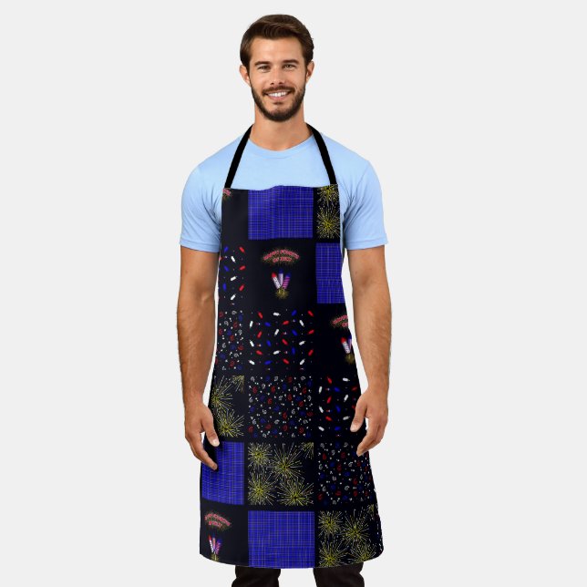Fourth of July Patchwork Pattern - July 4th Apron (Worn)