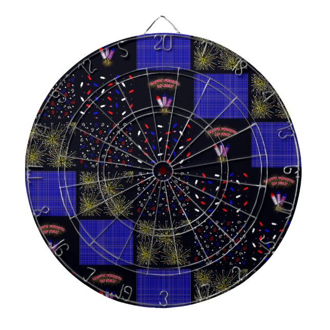 Fourth of July Patchwork Pattern - July 4th Dartboard (Front)