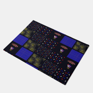 Fourth of July Patchwork Pattern - July 4th Doormat