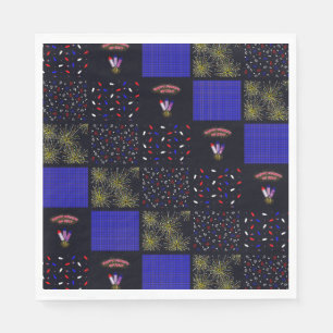 Fourth of July Patchwork Pattern - July 4th Napkin