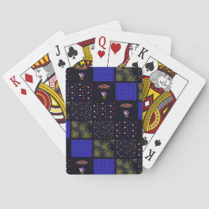 Fourth of July Patchwork Pattern - July 4th Playing Cards