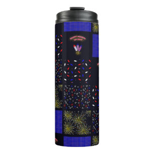 Fourth of July Patchwork Pattern - July 4th Thermal Tumbler