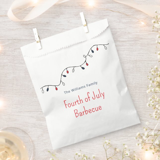 Fourth of July Patriotic String Lights Barbecue Favour Bags (Clipped)