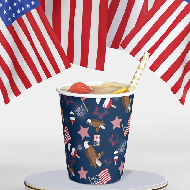 Fourth Of July Pattern Paper Cups (Creator Uploaded)