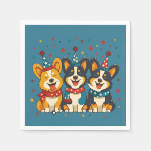 Fourth Of July Pembroke Welsh Corgi Dogs Napkin