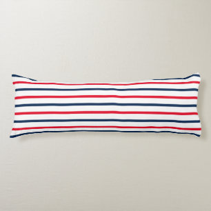 Fourth of July red white blue stripes patriotic Body Cushion