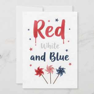 Fourth of July Red White Boom Patriotic Fireworks Holiday Card