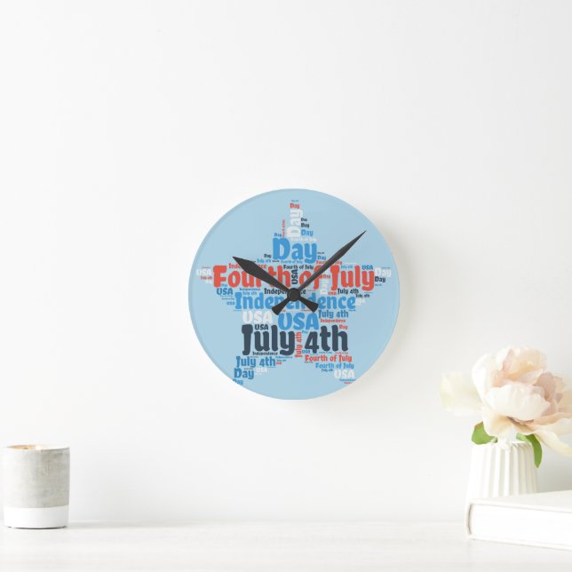Fourth of July Round Clock (Home)